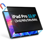 GUDTEKE magnetic privacy screen protector for iPad Pro 12.9 inch showing a secure front view