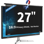 DEJIMAX magnetic 27 inch computer privacy screen front view on widescreen monitor