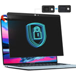 STARY Magnetic Privacy Screen front view on a MacBook laptop showing clear visibility from the center.