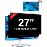 ZOEGAA 27 inch computer monitor privacy screen two pack front view on desktop display