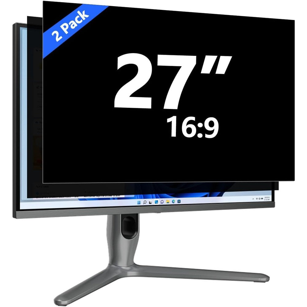 TomDetm 27 Inch Computer Privacy Screen Two Pack front view showing side darkening effect