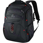 KROSER TSA Friendly Travel Laptop Backpack front view in black fabric