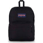 JanSport SuperBreak Plus laptop backpack black front view everyday school bag