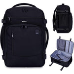 ECOHUB 17 Inch Small Travel Backpack United Airlines Personal Item Bag With 16 Pockets Water Resistant 15.6 Inch Laptop Compartment 25 Liters Black - Image 1