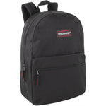 Trail Maker Classic 17 Inch Backpack in solid black showing the front view.