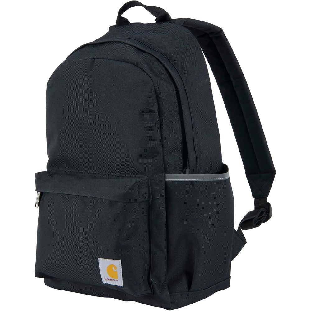 Carhartt 21L Classic Laptop Backpack in black front view showing classic patch logo