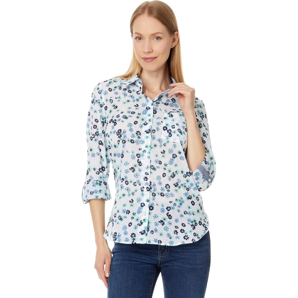 Tommy Hilfiger floral print button down shirt front view