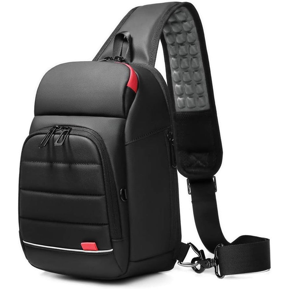 Kuvictewl mens shoulder bag front view with tablet compartment