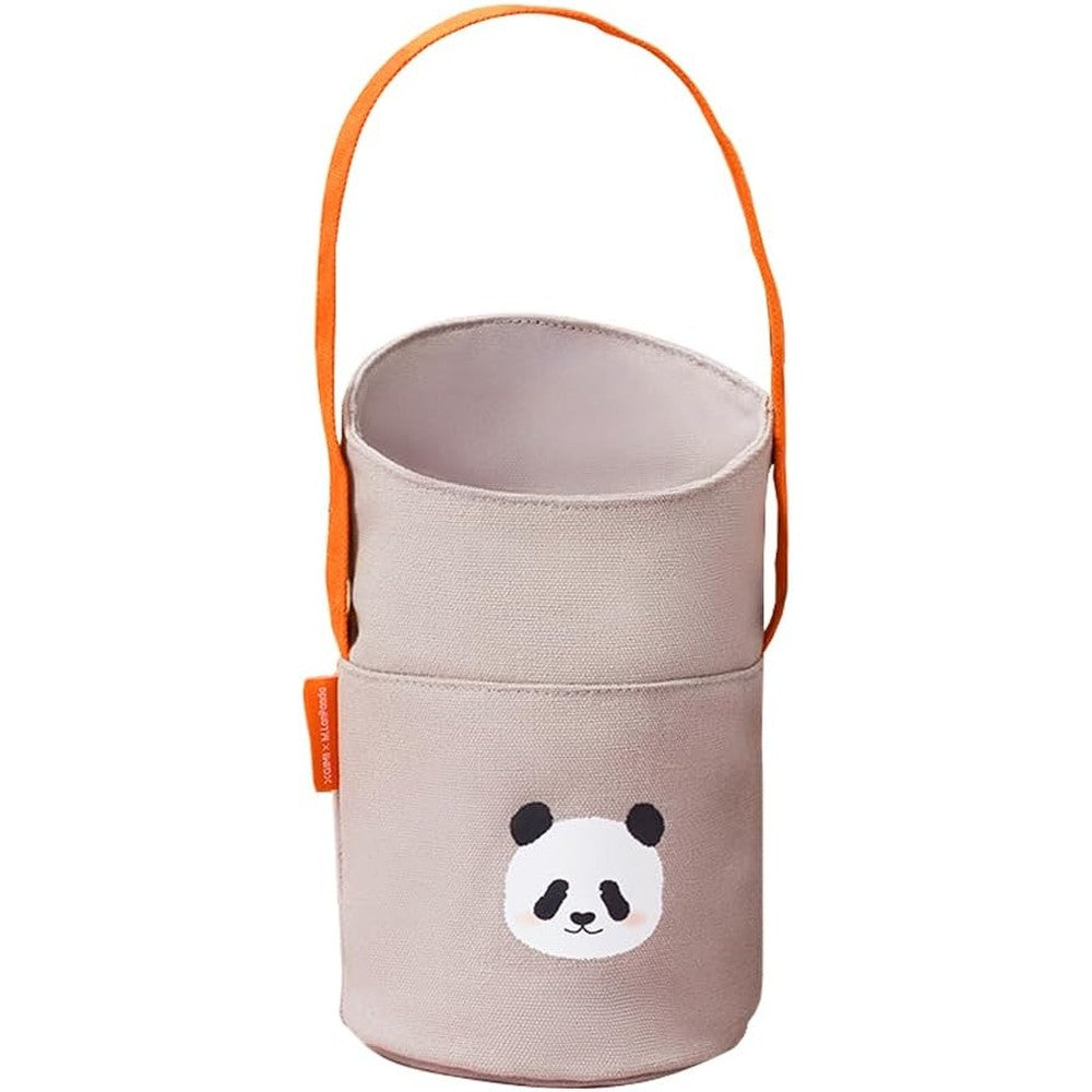 Xgimi And M LanPanda Portable Canvas Bag Grey Front View Protective Case