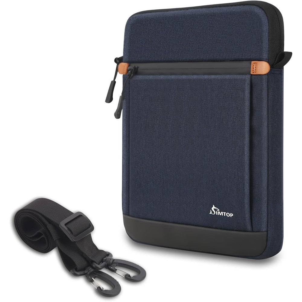 Simtop 11 Inch Tablet Sleeve Shoulder Bag Blue Front View
