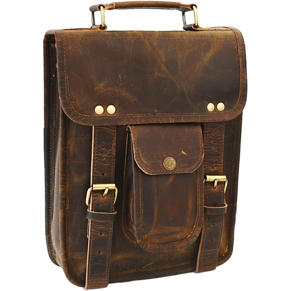 Urban Dezire genuine leather messenger satchel front view
