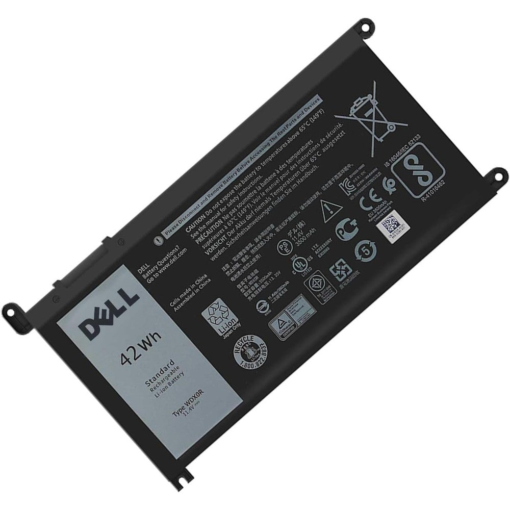 Wistar replacement laptop battery front view showcasing the forty two watt hour specification label.