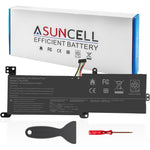 Asuncell laptop replacement battery front view showing the sleek black two cell protective casing.