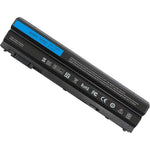 Wefly T54FJ laptop battery front view highlighting the alignment pins and high capacity specifications.