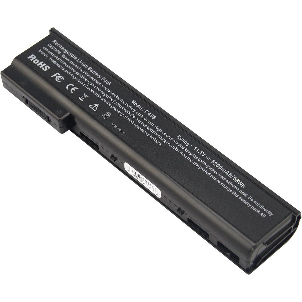 Wefly TREE.NB CA06 CA06XL replacement battery front view showing sleek black casing for HP ProBook laptops.