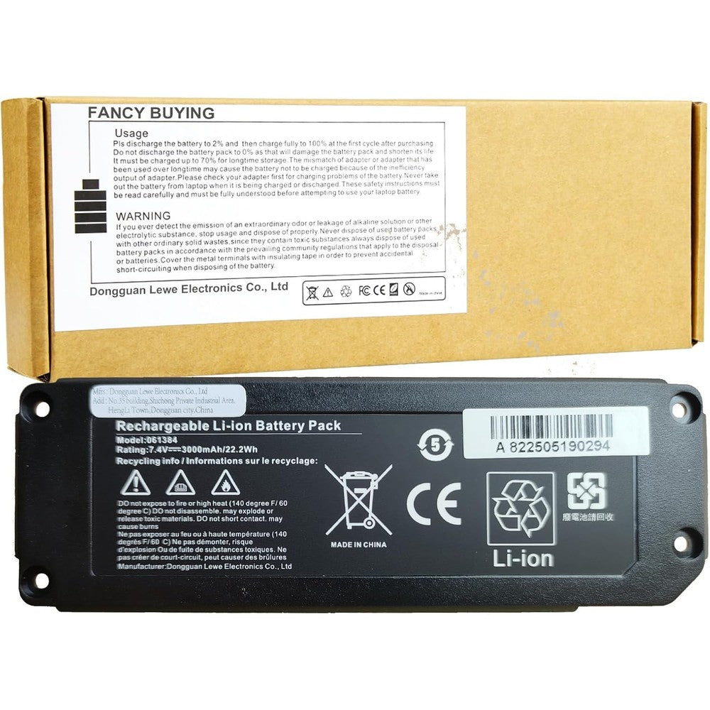 Fancy Buying replacement battery front view showing the connector interface for wireless speaker maintenance