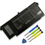 WYGUO 7FMXV laptop battery replacement front view showcasing official product specifications label.