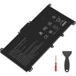 TREE.NB HT03XL laptop battery front view showcasing the sleek black three cell design for notebook replacement parts.
