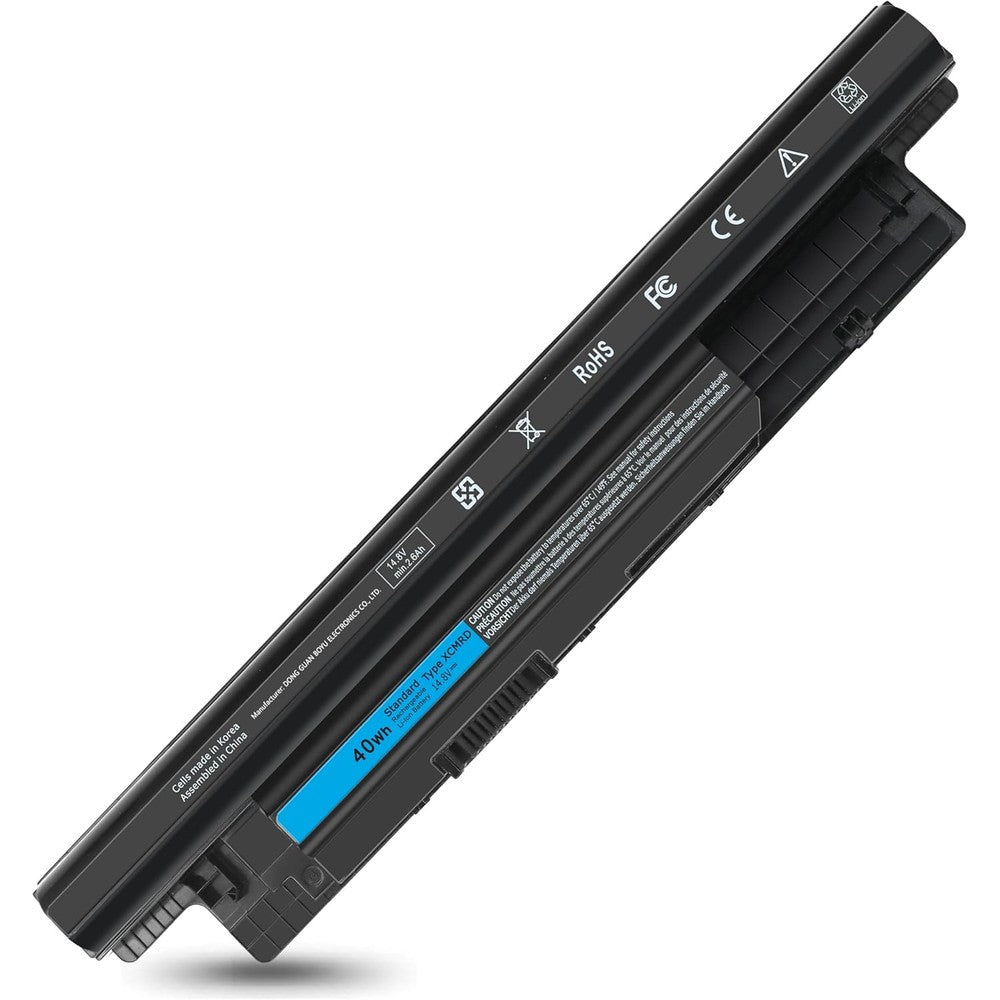 Menlonigt replacement laptop battery front view showcasing the sleek black finish and precise connector layout