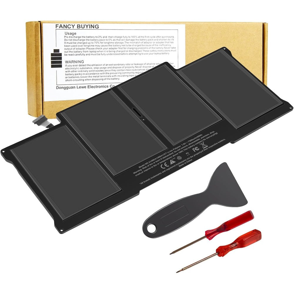 WEFLY laptop battery replacement front view showing sleek black multi cell layout