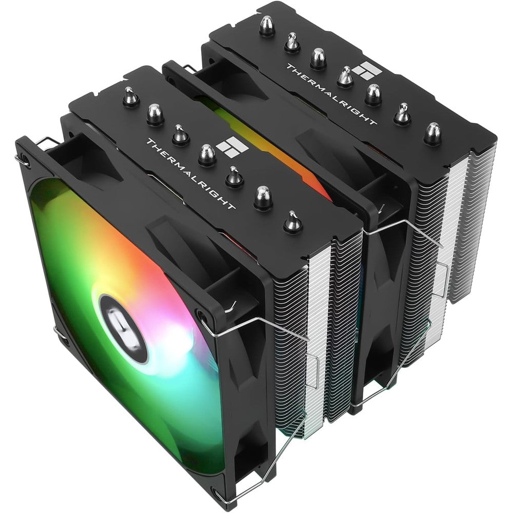 Thermalright Phantom Spirit 120 SE ARGB CPU Air Cooler front view highlighting dual towers and pure copper base.