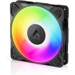 ARCTIC P12 Pro A-RGB 120mm PWM cabinet fan front view showing black frame and translucent blades