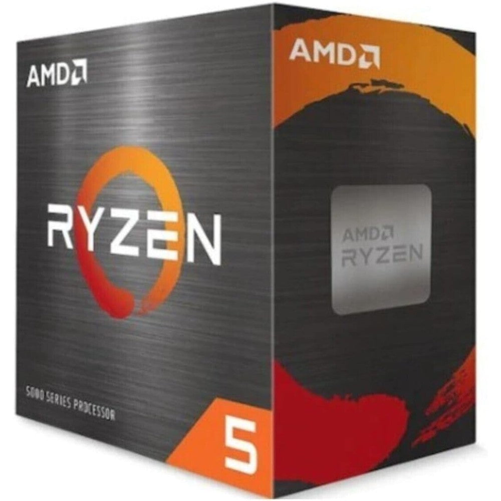 AMD Ryzen 5 5600X desktop processor front view showing original packaging box and retail branding
