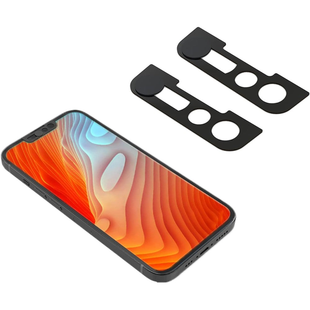EYSOFT front camera privacy cover installed on an iPhone front view