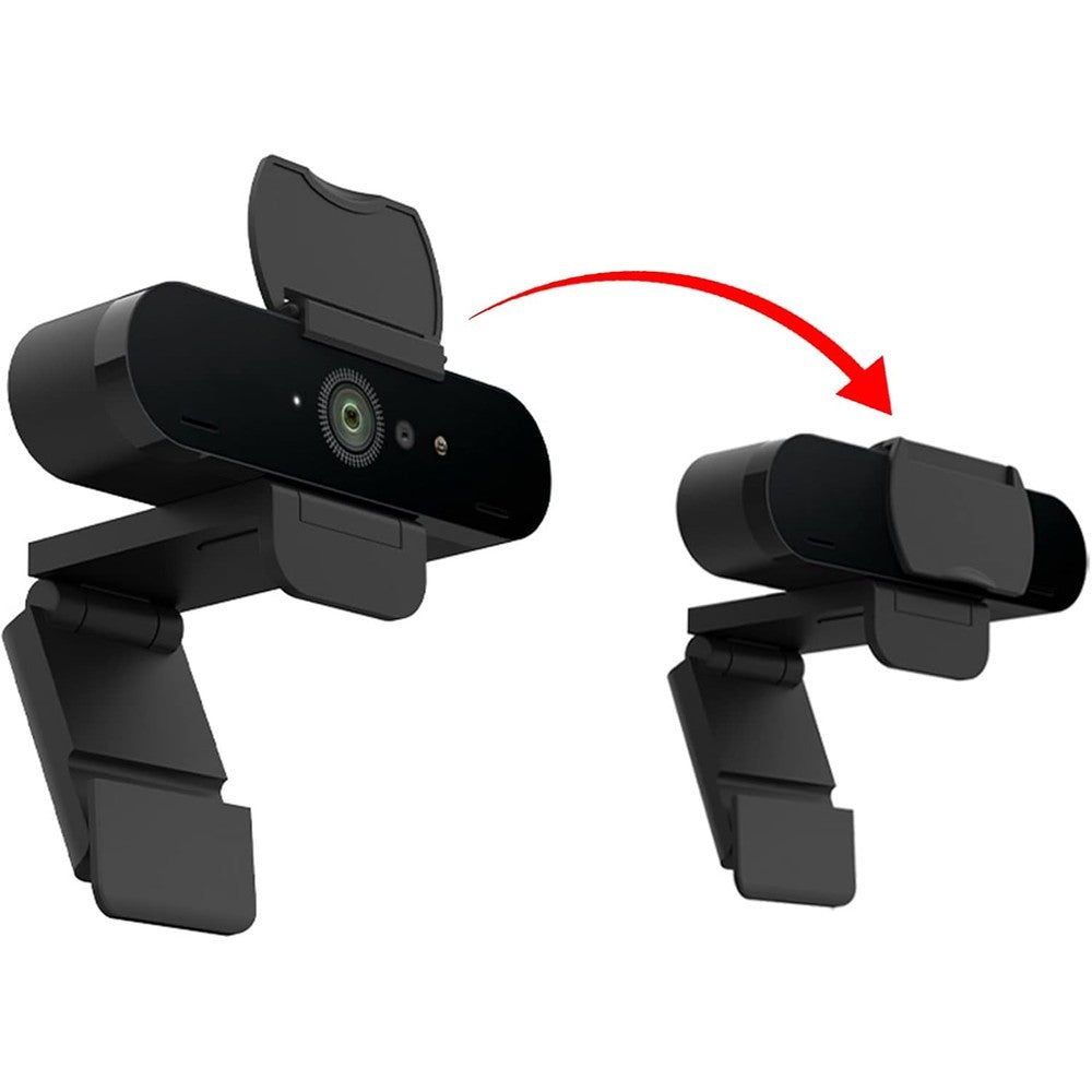LoYinLo webcam lens shutter privacy cover front view installed on a streaming camera