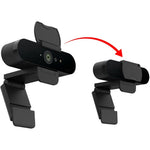 LoYinLo webcam lens shutter privacy cover front view installed on a streaming camera