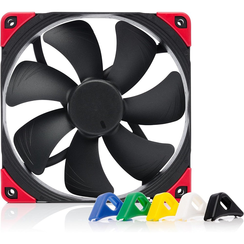 Noctua premium quiet cooling fan front view showing all black blades