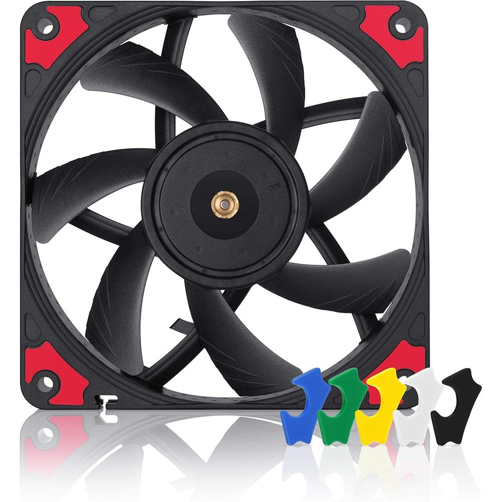 Noctua NF-A12x15 PWM Chromax Black Swap front view premium slim PC cooling fan