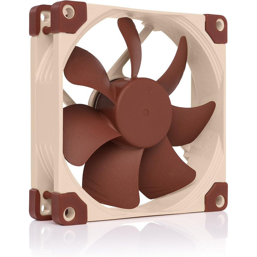 Noctua NF-A9 PWM premium quiet fan front view showcasing brown and beige aesthetic for desktop cooling.