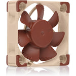 Noctua NF-A4x10 FLX premium quiet case fan front view showing distinct brown blades and anti-vibration pads.