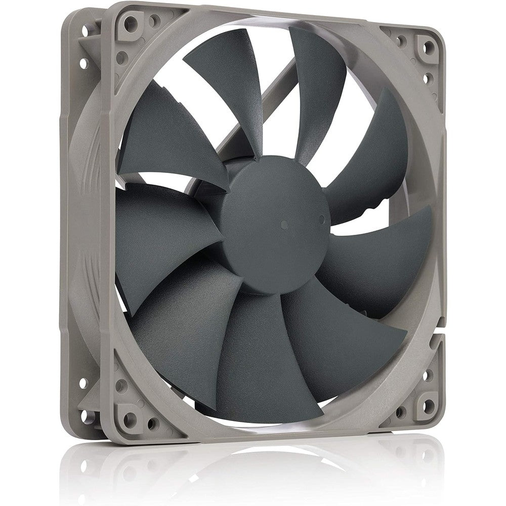 Noctua NF-P12 Redux-1700 PWM cooling fan front view showing grey nine-blade design.