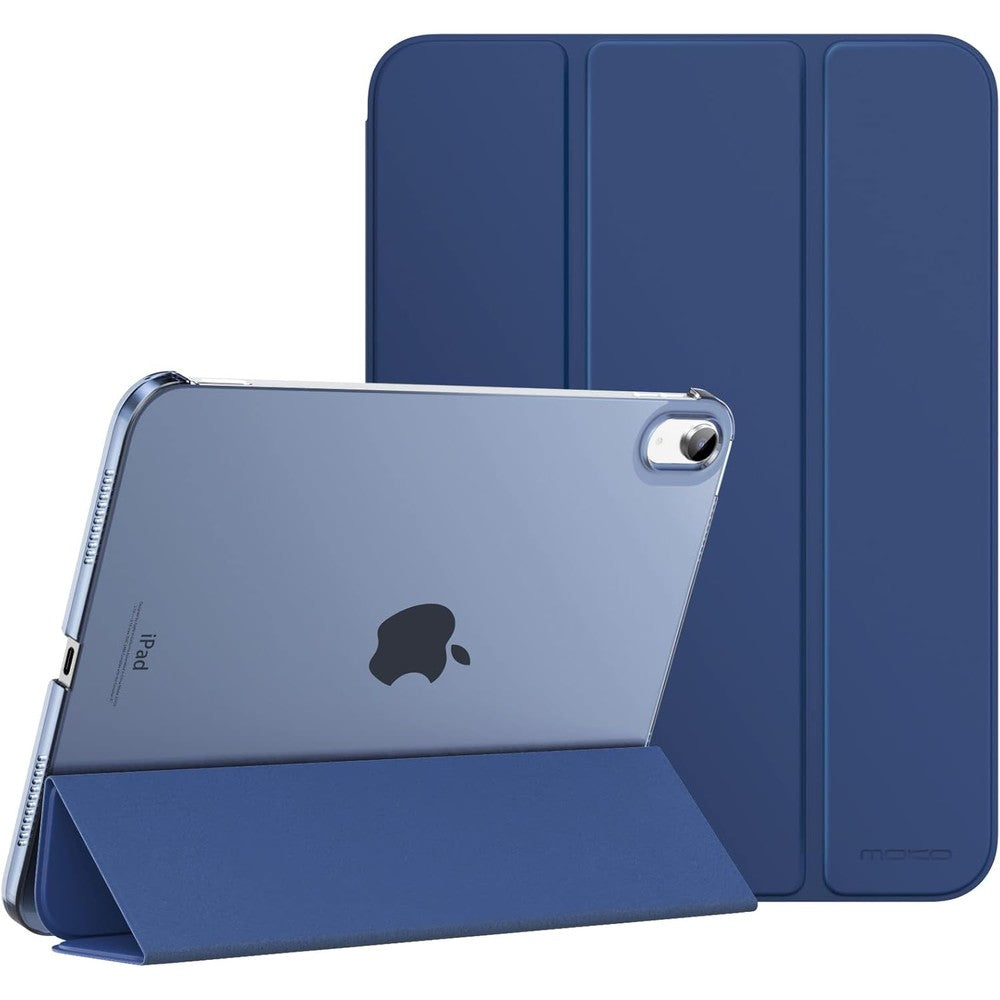 MoKo iPad 10th Generation Case Navy Blue front view showing premium smart cover