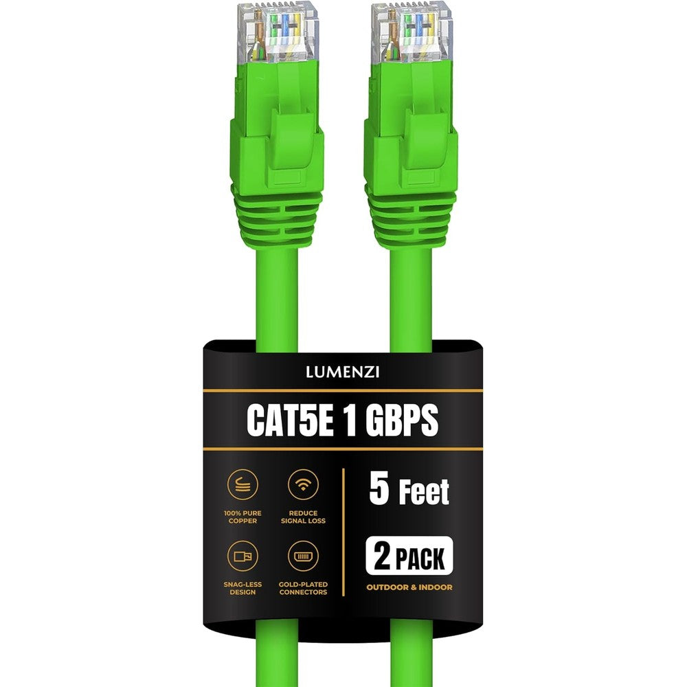 Lumenzi Cat 5e Ethernet cable 2 pack front view