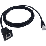 CERRXIAN RJ45 male to female panel mount cable front view showing the shielded connectors.