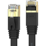 Senetem Cat 7 25ft Ethernet Cable flat black design front view