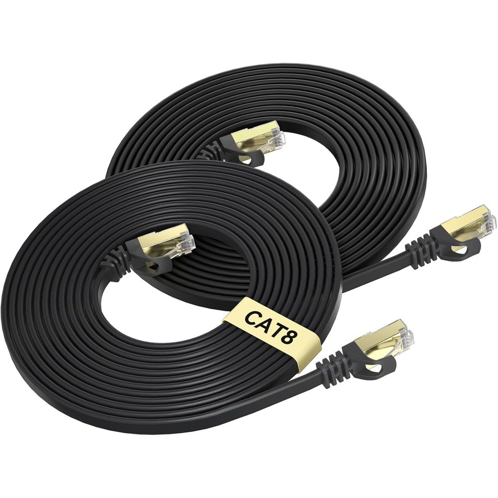 Busohe Cat 8 Ethernet Cable 15 Feet 2-Pack flat design