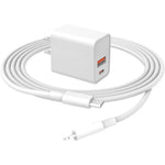 Vicgee 20W fast charger front view showing dual USB ports