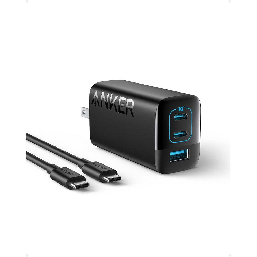 Anker 67W USB C Charger front view showing three charging ports