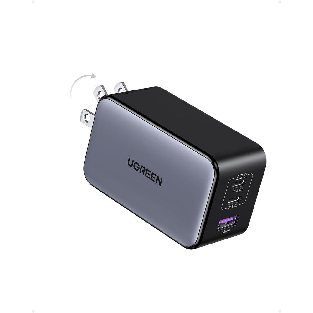 Ugreen Nexode X 100W GaN USB C Wall Charger front view showing compact rectangular design