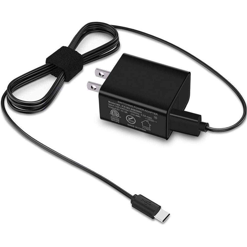 TONIWA 15W fast charger wall adapter and premium black 10 foot USB C cable package front view