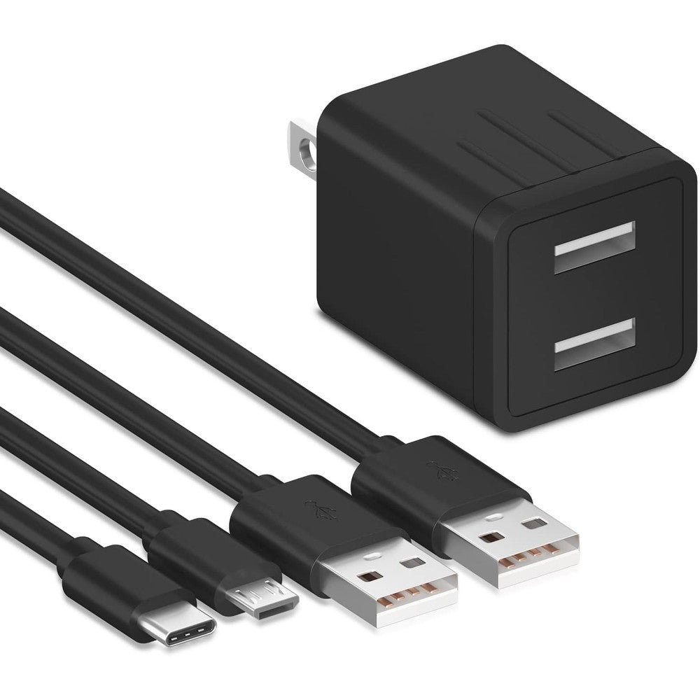 SISSFO ten feet tablet fast charger kit showing dual port wall adapter and premium cables front view.
