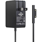 Kabcon Surface Go charger front view showcasing the rectangular power adapter box and magnetic connector pins.