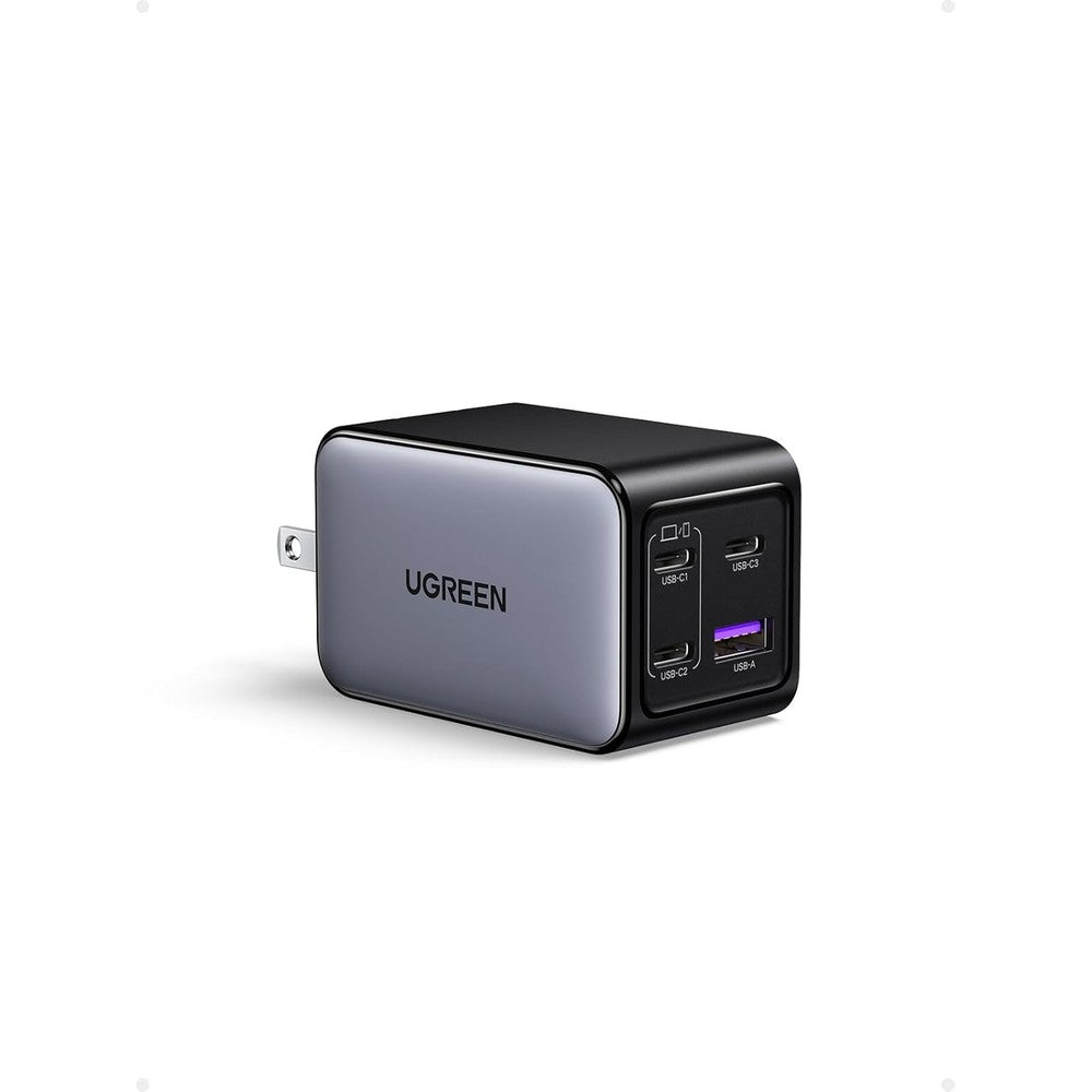 UGreen Nexode 65W GaN 4 Port Charger front view showcasing three USB-C ports and one USB-A port