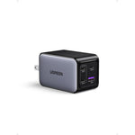 UGreen Nexode 65W GaN 4 Port Charger front view showcasing three USB-C ports and one USB-A port
