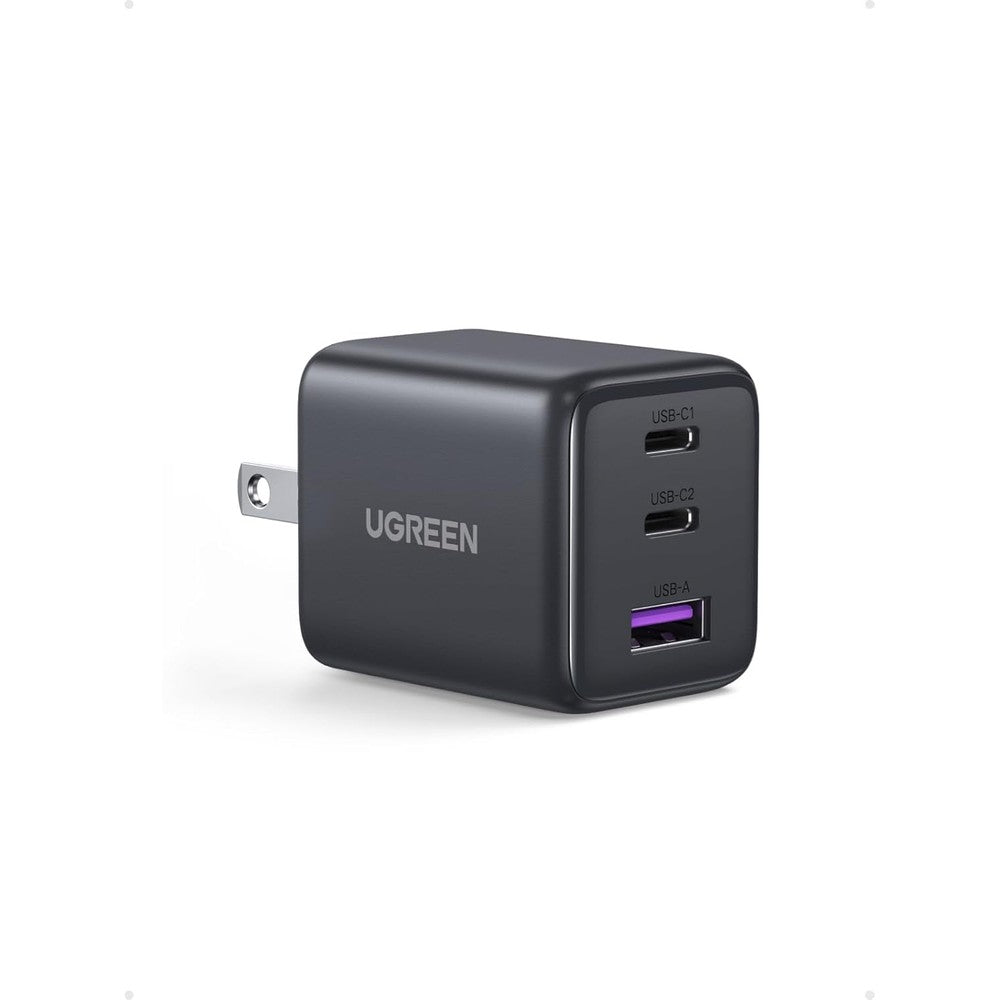 UGREEN 3-Port 30W USB C GaN II Charger front view in matt black finish