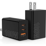 Hzevn 100W USB C wall charger block front view showing multi-port layout for high-speed device charging.